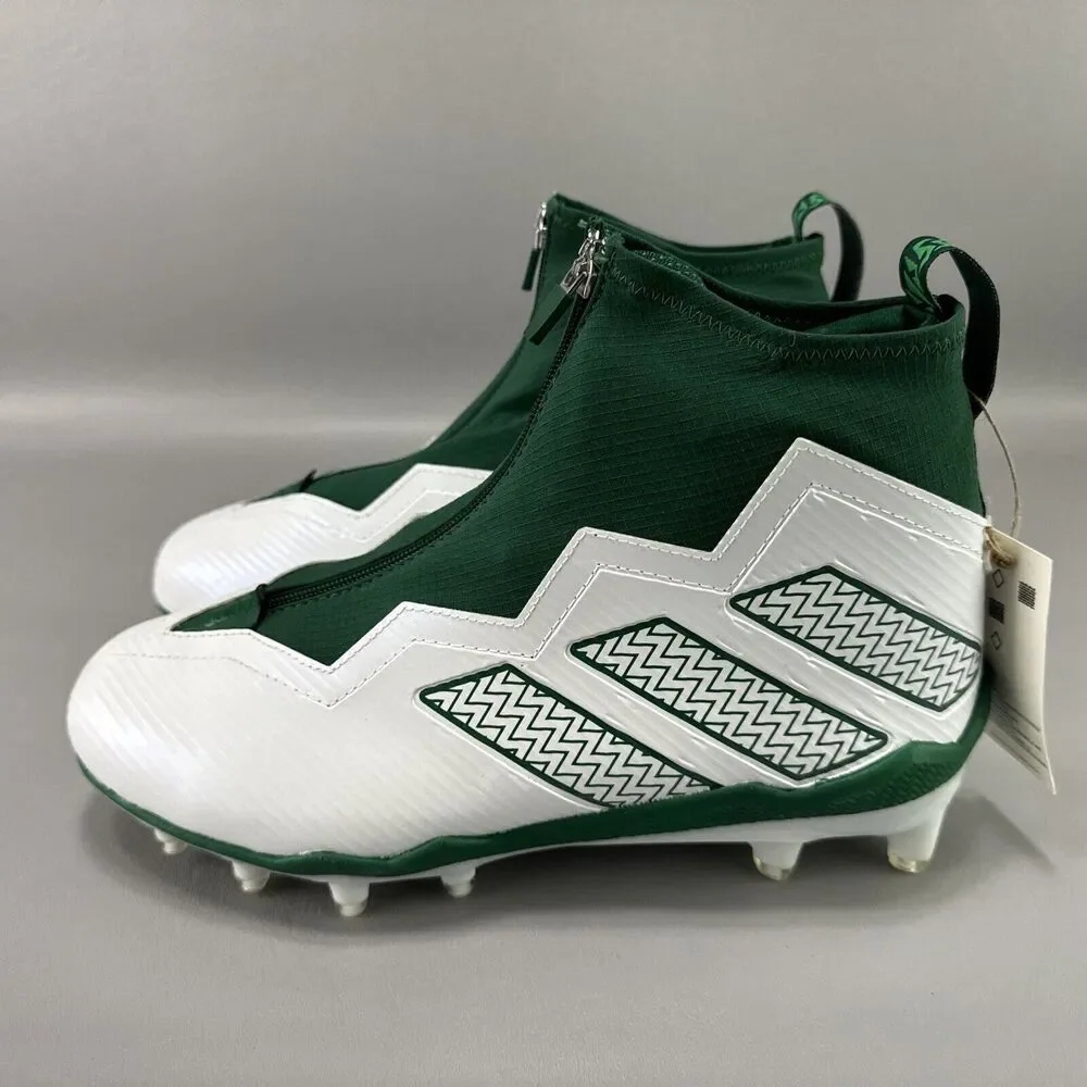 Adidas Nasty 2.0 Football Cleats Sz 9M White Green Athletic Preppy GY1760‎